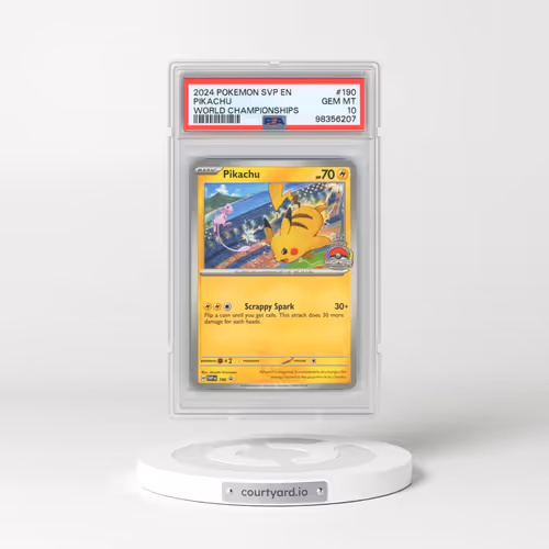 2024 Pokémon Svp EN-SV Black Star Promo #190 Pikachu - World Championships (PSA 10 GEM MINT)