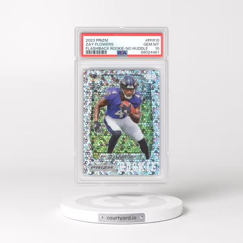 2023 Panini Prizm Prizm Flashback Rookie #PFR10 Zay Flowers - No Huddle (PSA 10 GEM MINT)