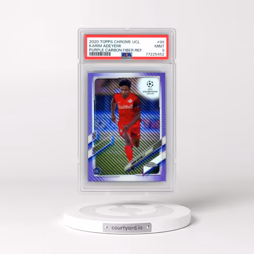 2020 Topps Chrome UEFA Champions League #99 Karim Adeyemi - Purple Carbon Fiber Refractor (PSA 9 MINT)