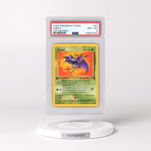 1999 Pokémon Fossil #57 Zubat - 1st Edition (PSA 8 NM-MT)