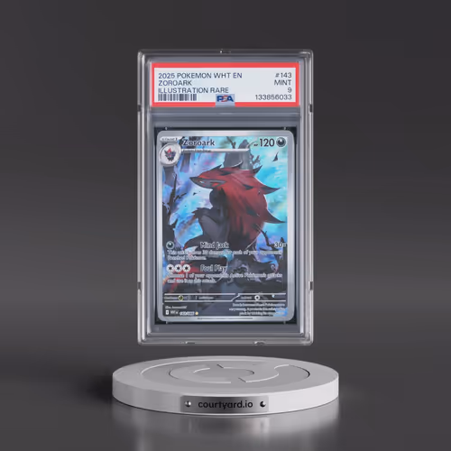 2025 Pokémon Wht EN-White Flare #143 Zoroark - Illustration Rare (PSA 9 MINT)