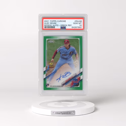 2021 Topps Chrome Rookie Autographs #RAAB Alec Bohm - Green Refractor (PSA 10 GEM MINT)