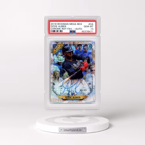 2018 Bowman Mega Box Chrome Rookie of the Year Favorites Autographs #OA Ozzie Albies (PSA 10 GEM MIN