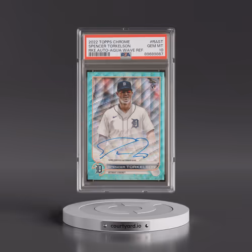 2022 Topps Chrome Rookie Autographs #RAST Spencer Torkelson - Aqua Wave Refractor (PSA 10 GEM MINT)