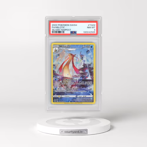 2022 Pokémon Sword & Shield Silver Tempest #TG02 Milotic - Full Art (PSA 8 NM-MT)