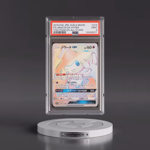 2019 Pokémon Sun & Moon Tag Team GX All Stars #214 Jirachi GX-Hyper - Full Art (PSA 9 MINT)