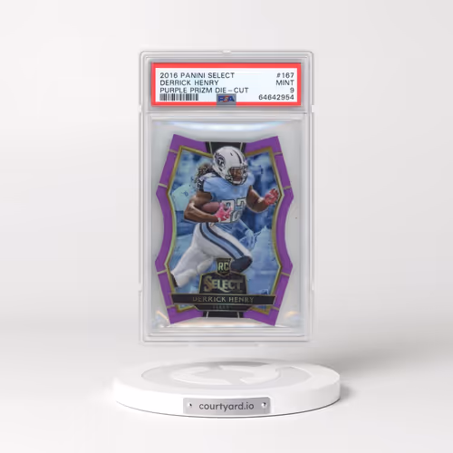 2016 Panini Select #167 Derrick Henry - Purple Prizm Die-Cut (PSA 9 MINT)