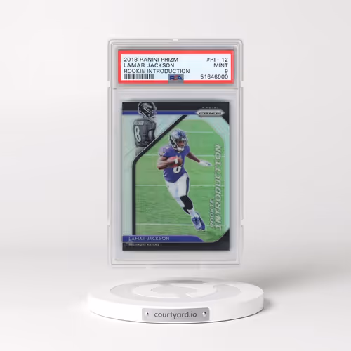 2018 Panini Prizm Rookie Introduction #RI-12 Lamar Jackson (PSA 9 MINT)