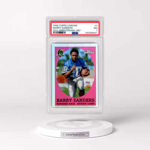 1996 Topps Chrome 40th Anniversary #3 Barry Sanders - Refractor (PSA 7 NM)