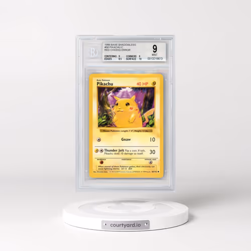 1999 Base Set #58 Pikachu - Shadowless Shadowless Red Cheeks (BGS 9 MINT)