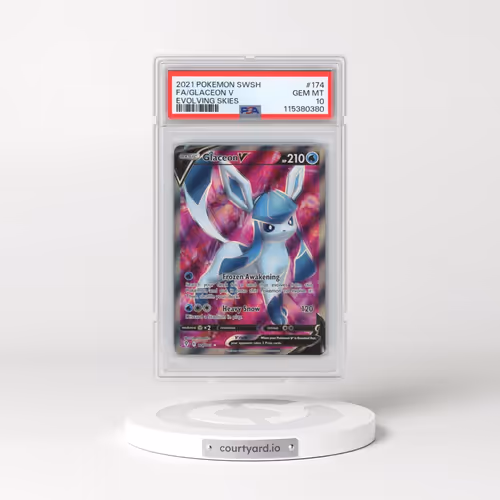 2021 Pokémon Sword & Shield Evolving Skies #174 Glaceon V - Holo Full Art (PSA 10 GEM MINT)
