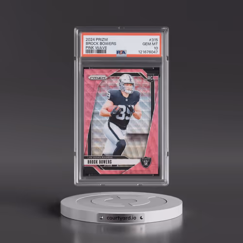 2024 Panini Prizm #315 Brock Bowers - Pink Wave (PSA 10 GEM MINT)