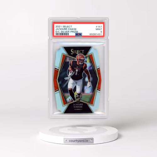 2021 Panini Select #147 JA'Marr Chase - Die-Cut Silver Prizm (PSA 9 MINT)