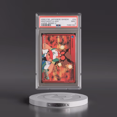 2000 Pokémon Bandai Anime Series 2 #24 Hoothoot & Ash (PSA 9 MINT)