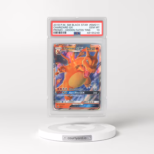 2019 Pokémon SM Black Star Promo #SM211 Charizard GX - Holo Hidden Fates Tins (PSA 10 GEM MINT)