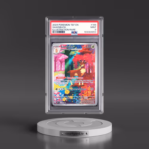 2024 Pokémon Tef EN-Temporal Forces #166 Sawsbuck - Illustration Rare (PSA 9 MINT)