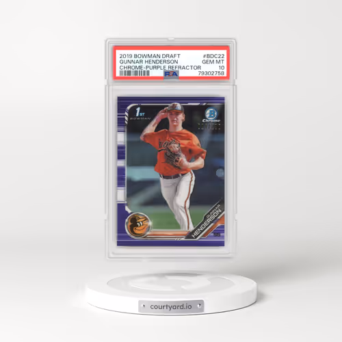 2019 Bowman Draft #BDC22 Gunnar Henderson - Chrome-Purple Refractor (PSA 10 GEM MINT)
