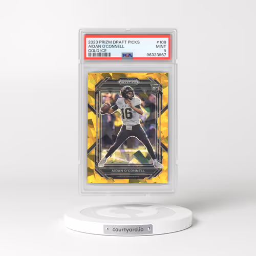 2023 Panini Prizm Draft Picks #108 Aidan O'Connell - Gold Ice (PSA 9 MINT)