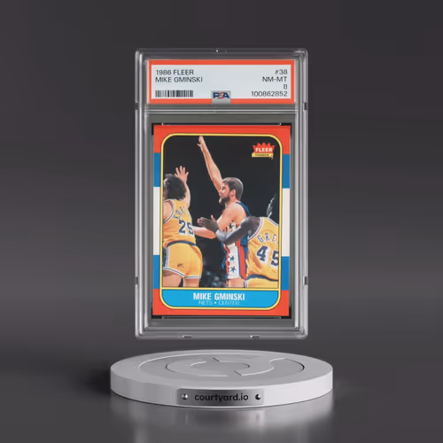 1986 Fleer #38 Mike Gminski (PSA 8 NM-MT)