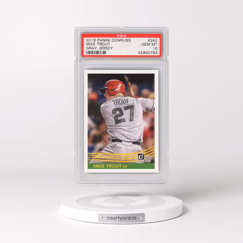 2018 Panini Donruss #242 Mike Trout - Variation (PSA 10 GEM MINT)
