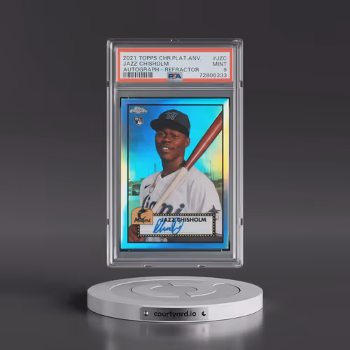 2021 Topps Chrome Platinum Anniversary Autographs #JZC Jazz Chisholm - Refractor (PSA 9 MINT)