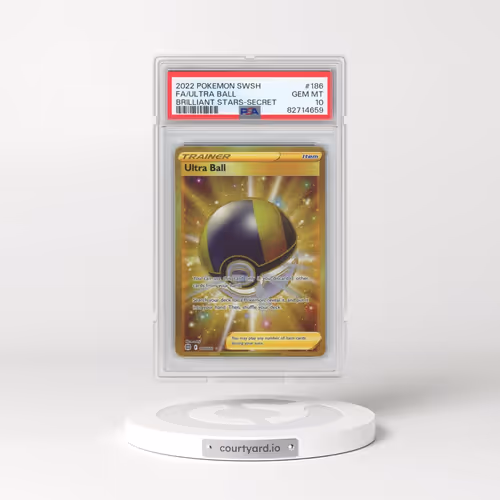 2022 Pokémon Sword & Shield Brilliant Stars #186 Ultra Ball - Full Art Secret (PSA 10 GEM MINT)