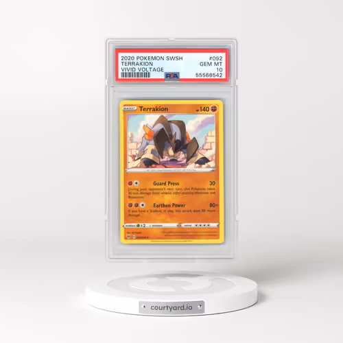 2020 Pokémon Sword & Shield Vivid Voltage #092 Terrakion (PSA 10 GEM MINT)
