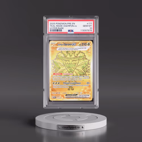 2025 Pokémon Pre EN-Prismatic Evolutions #177 Teal Mask Ogerpon EX - Holo Hyper Rare (PSA 10 GEM MIN