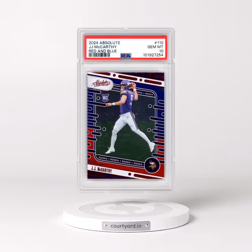 2024 Panini Absolute #110 JJ McCarthy - Red and Blue (PSA 10 GEM MINT)