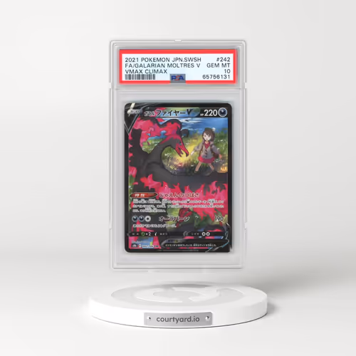 2021 Pokémon Sword & Shield Vmax Climax #242 Galarian Moltres V - Holo Full Art (PSA 10 GEM MINT)