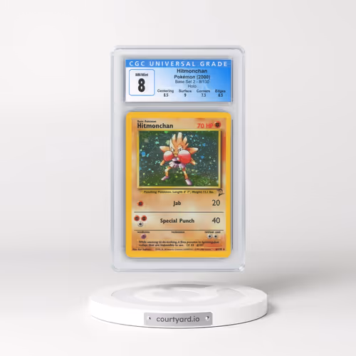 2000 Base Set 2 #8/130 Hitmonchan - Holo (CGC 8 NM-MT)