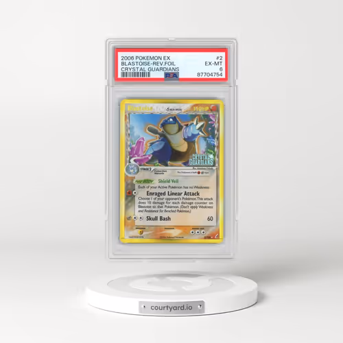 2006 Pokémon EX Crystal Guardians #2 Blastoise - Reverse Foil (PSA 6 EX-MT)