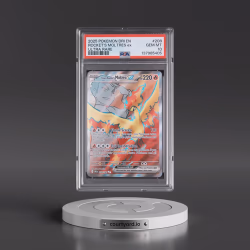 2025 Pokémon Dri EN-Destined Rivals #208 Team Rocket's Moltres EX - Holo Ultra Rare (PSA 10 GEM MINT