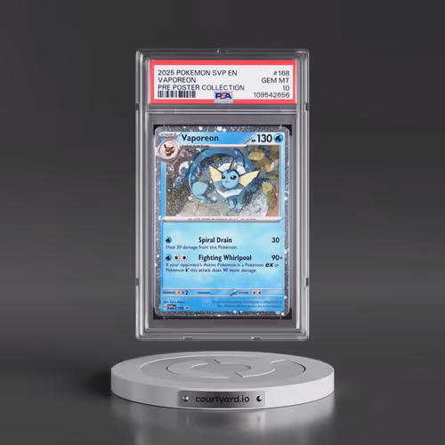2025 Pokémon Svp EN-SV Black Star Promo #168 Vaporeon - Prismatic Evolutions Poster Collection (PSA