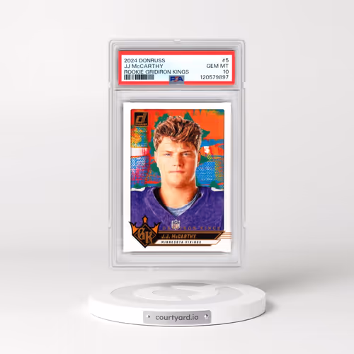 2024 Panini Donruss Rookie Gridiron Kings #5 JJ McCarthy (PSA 10 GEM MINT)