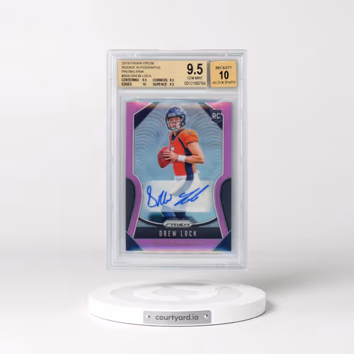 2019 Panini Prizm #304 Drew Lock - Autograph-Pink Prizm (BGS 9.5 GEM MINT)