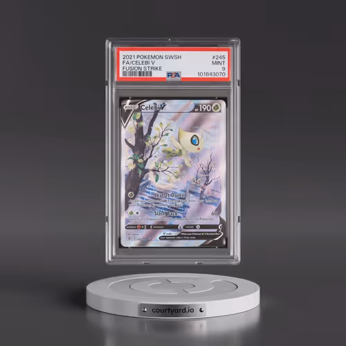 2021 Pokémon Sword & Shield Fusion Strike #245 Celebi V - Holo Full Art (PSA 9 MINT)