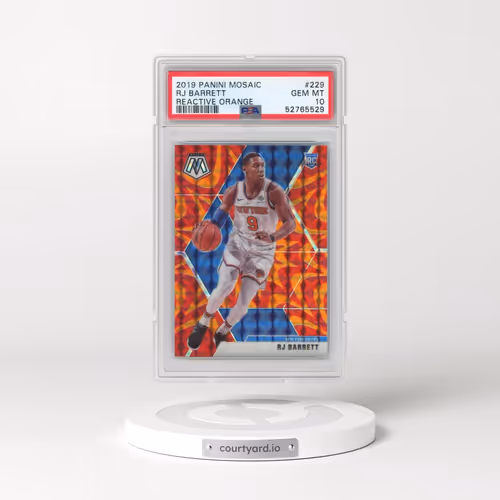 2019 Panini Mosaic #229 RJ Barrett - Reactive Orange (PSA 10 GEM MINT)
