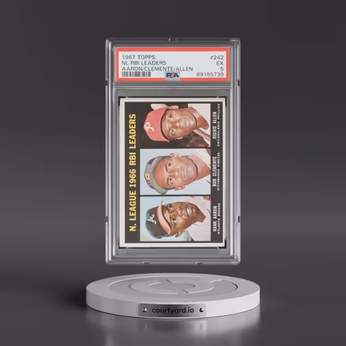 1967 Topps #242 NL RBI Leaders - Hank Aaron/Bob Clemente/Richie Allen (PSA 5 EX)