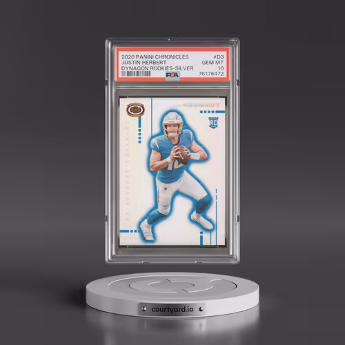 2020 Panini Chronicles Dynagon Rookies #D3 Justin Herbert - Silver (PSA 10 GEM MINT)