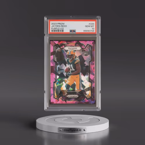 2023 Panini Prizm #334 Jayden Reed - Purple Ice (PSA 10 GEM MINT)