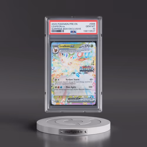 2025 Pokémon Pre EN-Prismatic Evolutions #006 Leafeon EX - Holo Surprise Box Exclusive (PSA 10 GEM M