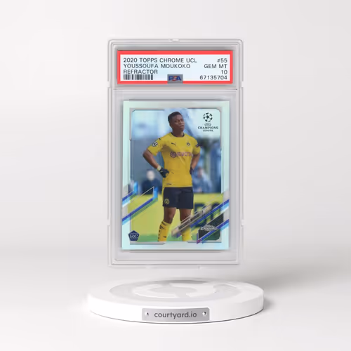2020 Topps Chrome UEFA Champions League #55 Youssoufa Moukoko - Refractor (PSA 10 GEM MINT)