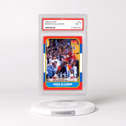 1986 Fleer #82 Akeem Olajuwon (PSA 7 NM)