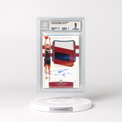 2019 Panini National Treasures #132 Tyler Herro - Patch Autograph (BGS 9 MINT)
