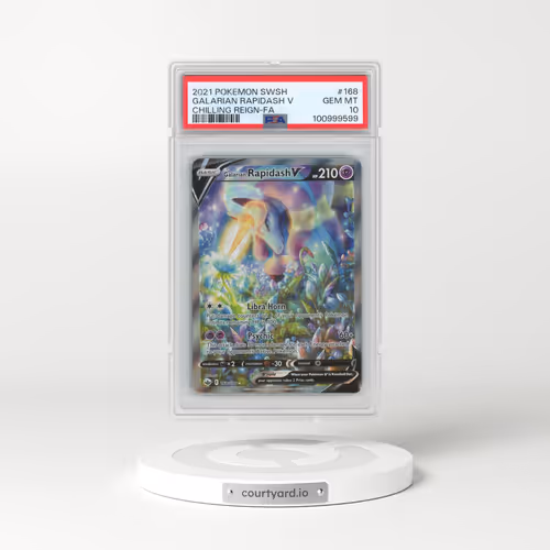 2021 Pokémon Sword & Shield Chilling Reign #168 Galarian Rapidash V - Holo Full Art (PSA 10 GEM MINT)