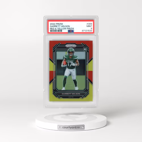 2022 Panini Prizm #309 Garrett Wilson - Red & Yellow Prizm (PSA 9 MINT)