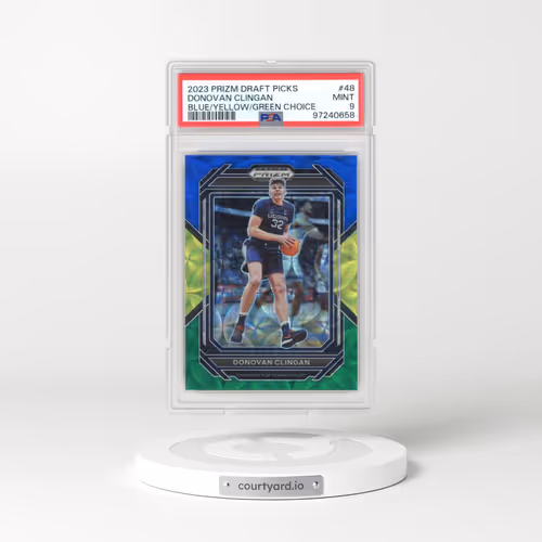 2023 Panini Prizm Draft Picks #48 Donovan Clingan - Blue/Yellow/Green Choice (PSA 9 MINT)