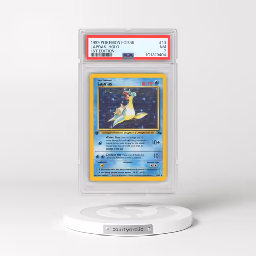 1999 Pokémon Fossil #10 Lapras - 1st Edition Holo (PSA 7 NM)