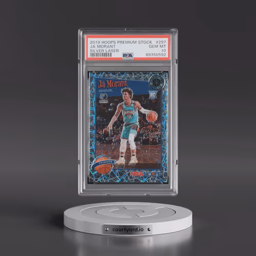 2019 Panini Hoops Premium Stock #297 Ja Morant - Silver Laser (PSA 10 GEM MINT)